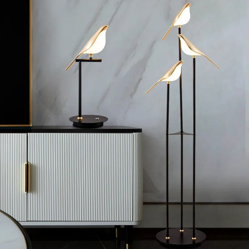 Postmodern Nordic Minimalist Magpie Table Lamp with Personalized Design and Creative Bedroom Bedside Bird Corner Floor Lamps