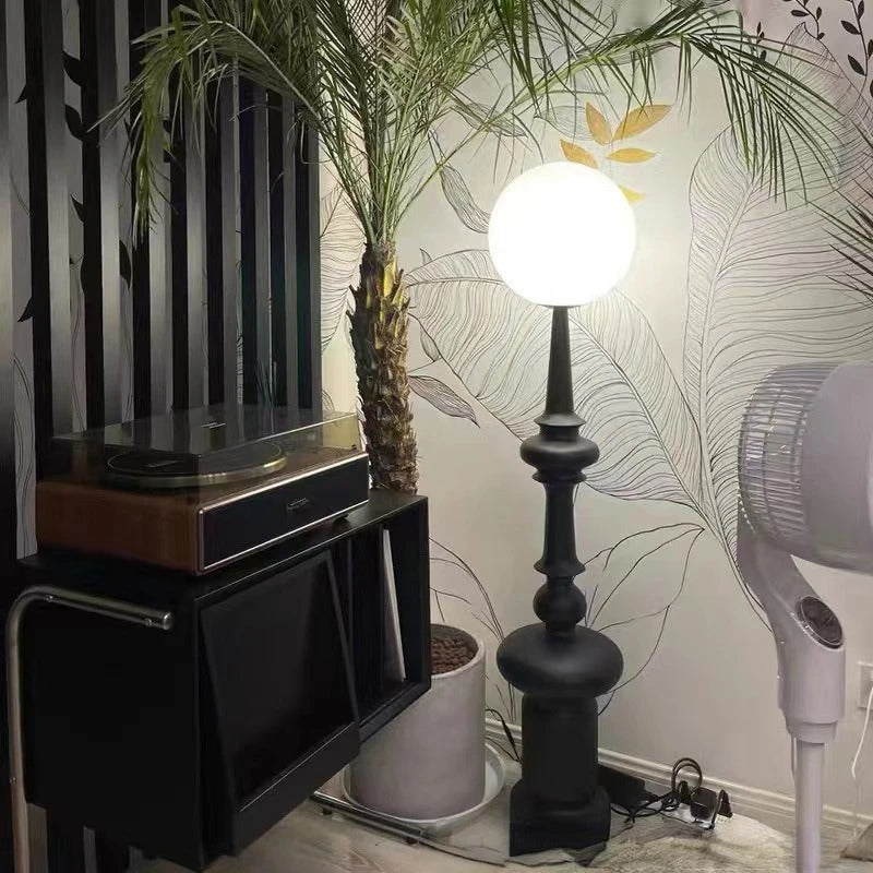 Italian Vintage Roman Column Floor Lamp American Antique Living Room Bedroom Designer Atmosphere Decoration Standing Table Lamp