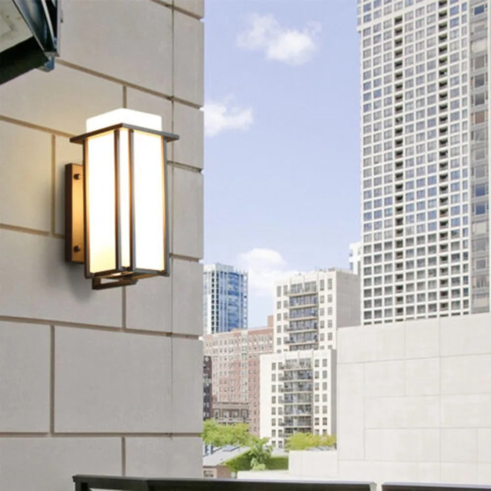 Elegant Simple American Iron Outdoor Wall Lamp Porch Lighting Wall Mounted Weatherproof & Rustproof Fit 6-18㎡ Area