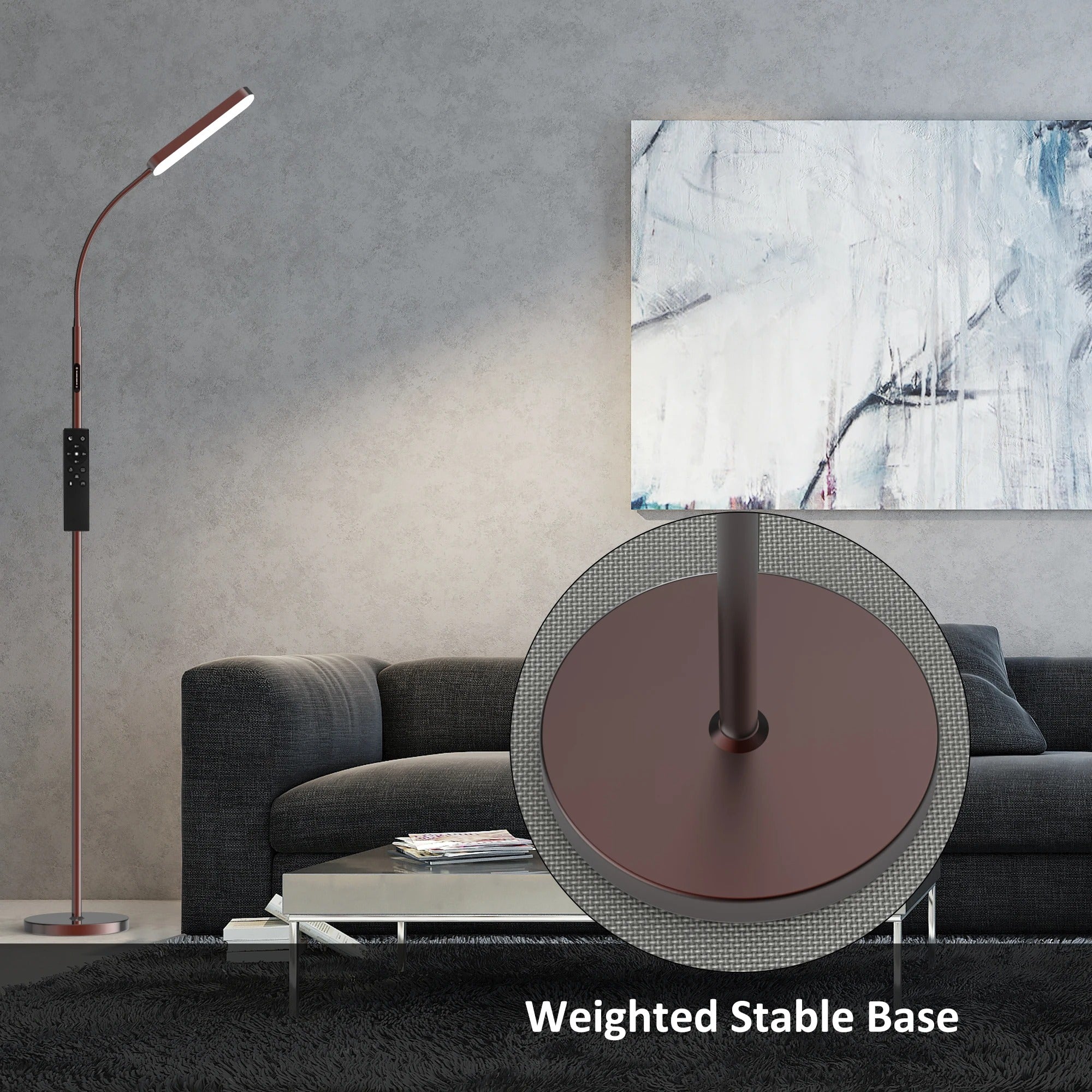 68.7" LED Standing Task/Reading Floor Lamp with Remote Control for Living Room and Bedroom