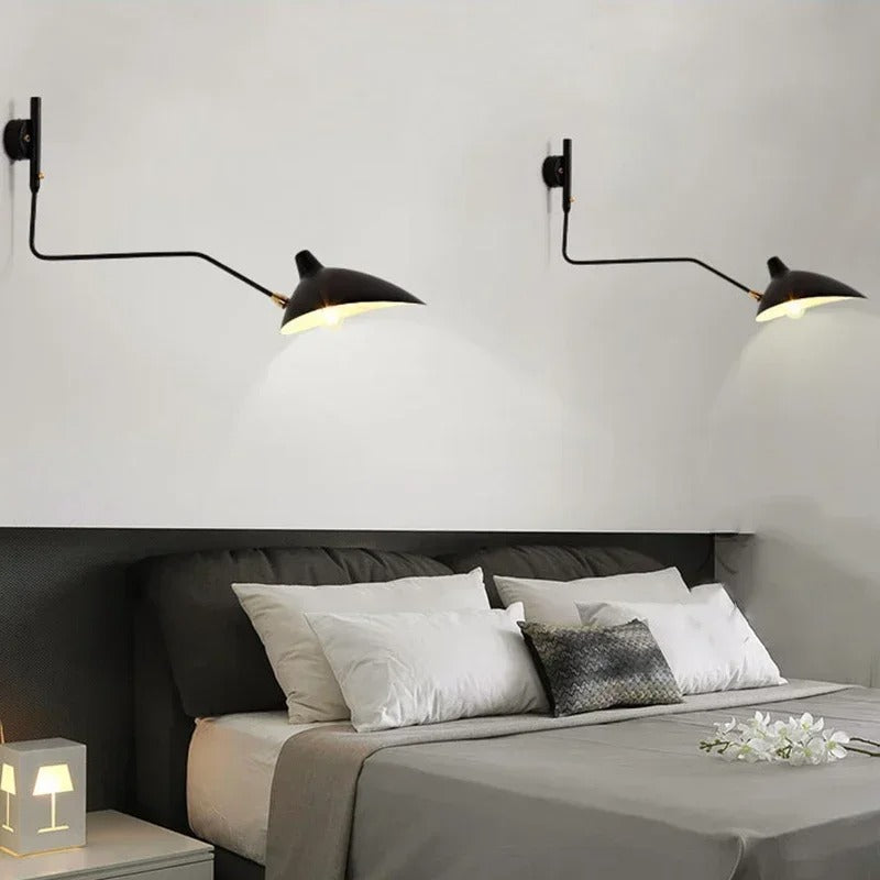 Nordic Retro Spider Serge Mouille Wall Lamps Aluminium Adjustable Long Arm LED Light for Bedroom Living Study Room Home Decor