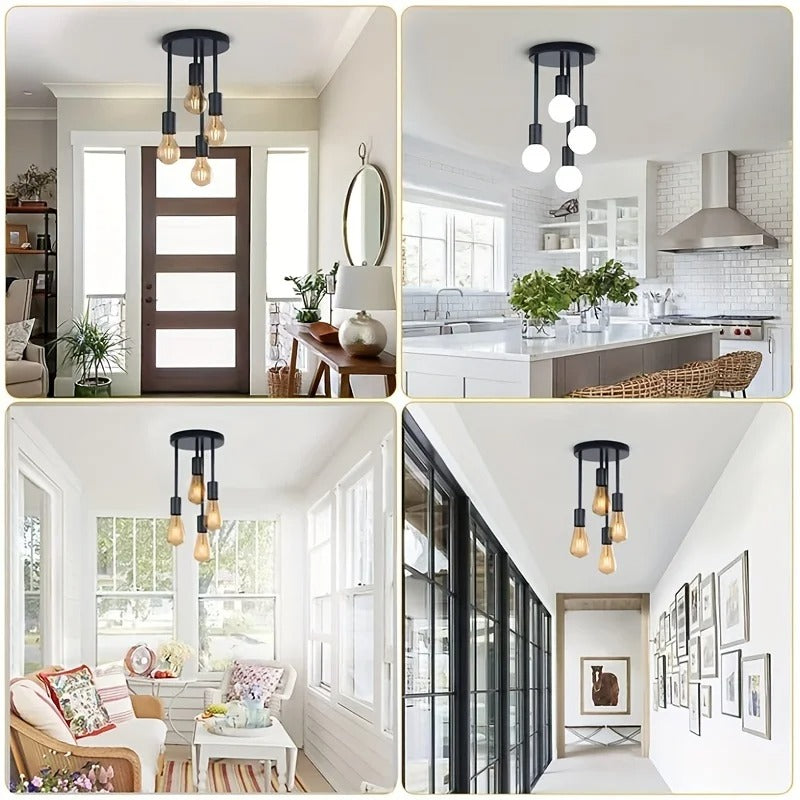1Pc modern minimalist E27 bulb base ceiling light, bedroom, kitchen, hallway, balcony lighting fixture (without bulb)