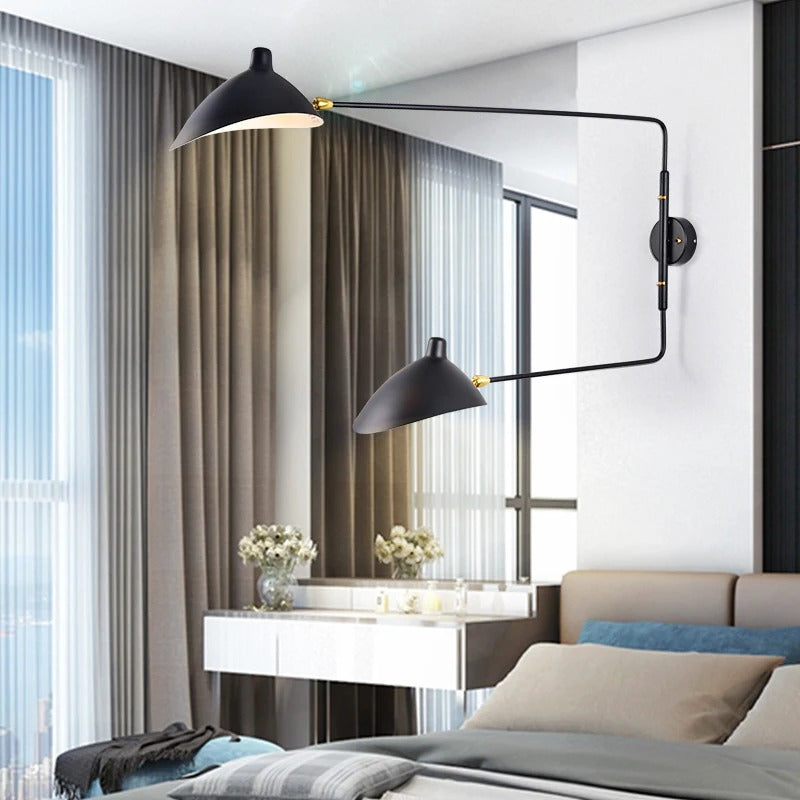 Nordic Retro Spider Serge Mouille Wall Lamps Aluminium Adjustable Long Arm LED Light for Bedroom Living Study Room Home Decor