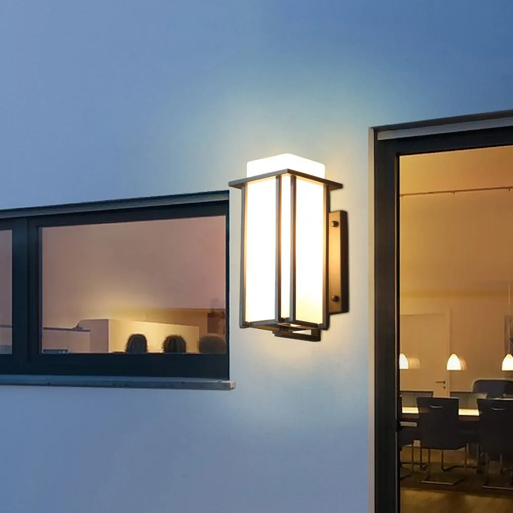 Elegant Simple American Iron Outdoor Wall Lamp Porch Lighting Wall Mounted Weatherproof & Rustproof Fit 6-18㎡ Area
